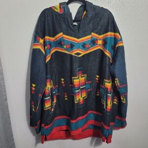 El Paso Saddle Blanket Aztec Fleece Pullover Hoodie XXL